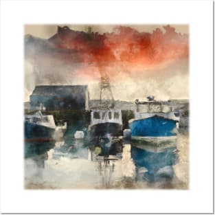 Lobster Boats at Dusk Posters and Art